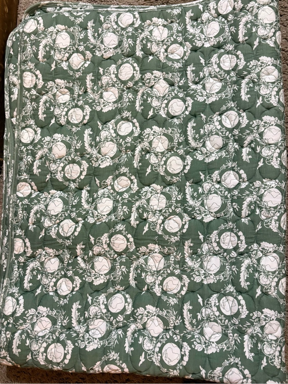 kate quinn green bamboo world peace stroller quilt